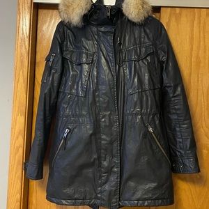 SAM SHINY PARKA with genuine fur